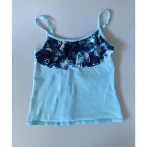 Justice Tank Top Blue Size 10 build In Bra